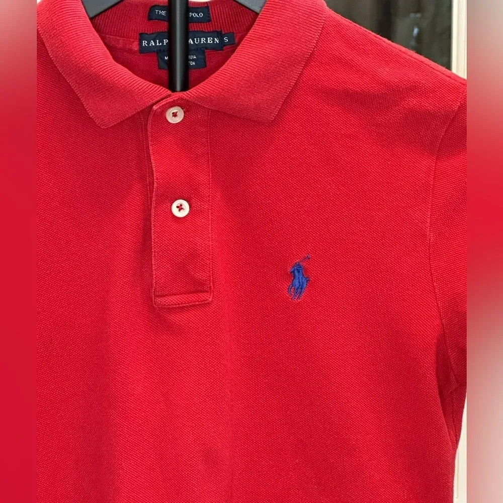 Ralph Lauren EUC Small Kids Skinny Fit Polo Shirt in Red